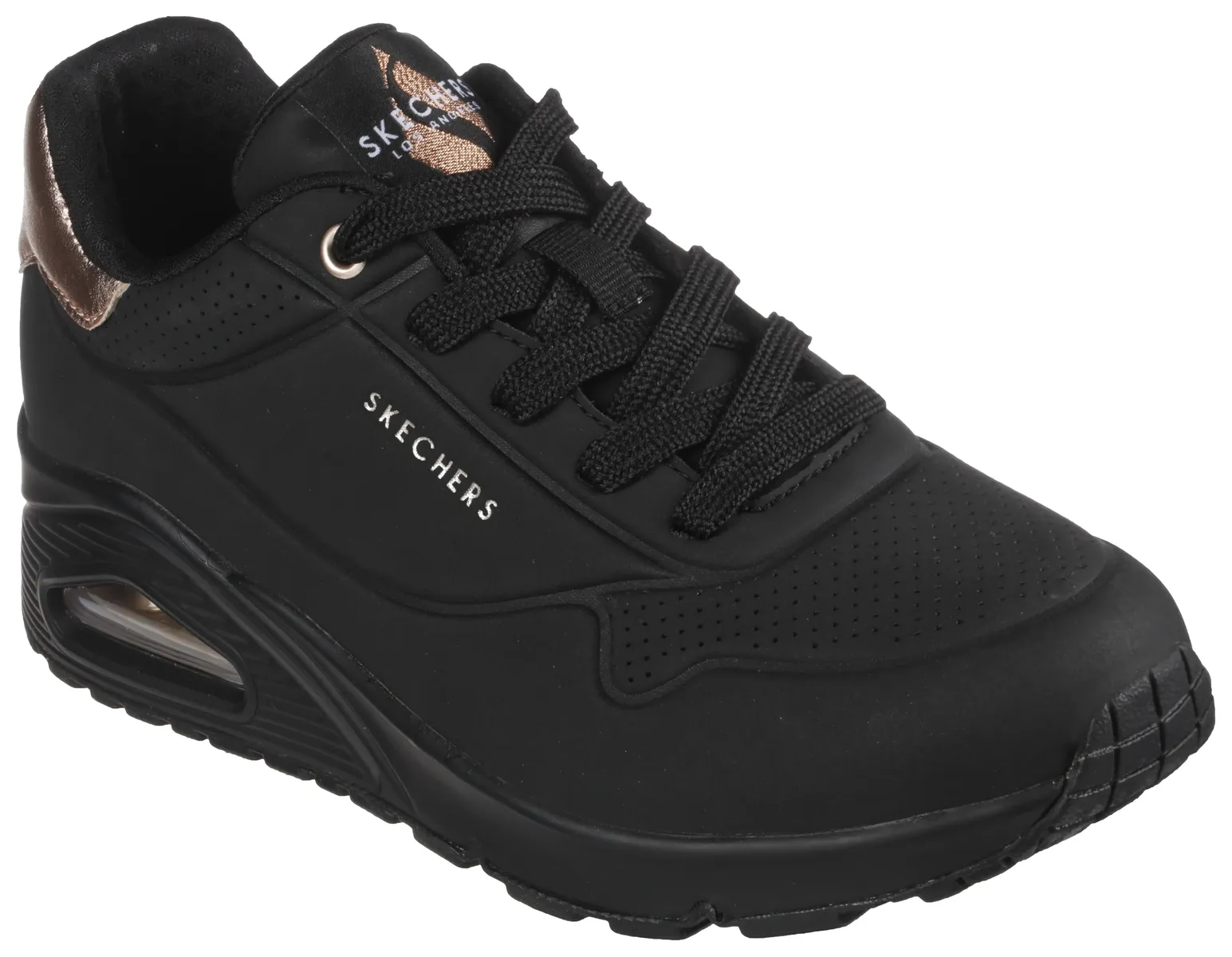 

Кроссовки Skechers "UNO GOLDEN AIR", повседневная обувь, полуботинки, туфли на шнуровке с металлической вставкой, черный