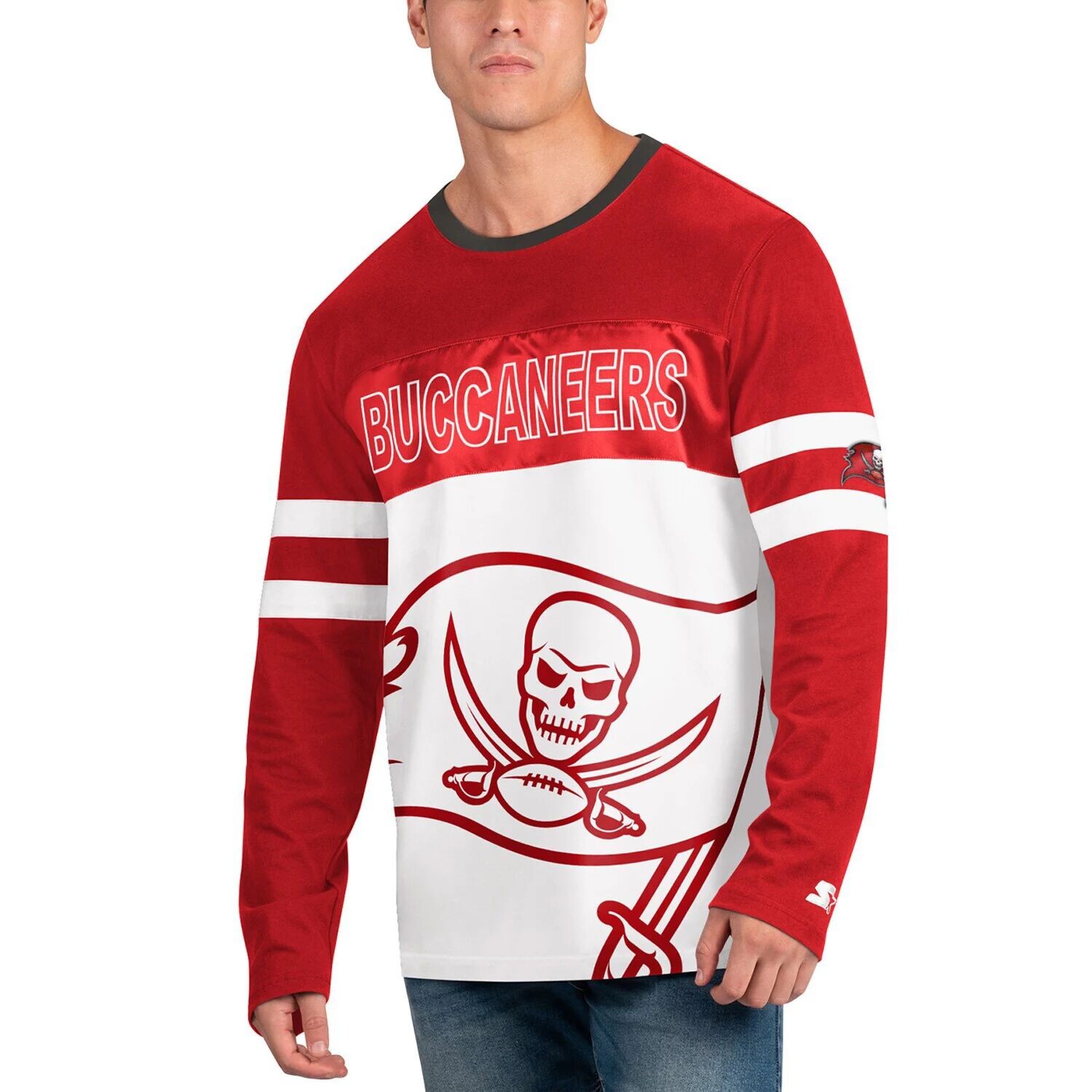 

Мужская красно-белая футболка Tampa Bay Buccaneers с длинным рукавом на перерыв Starter, Красный, Мужская красно-белая футболка Tampa Bay Buccaneers с длинным рукавом на перерыв Starter