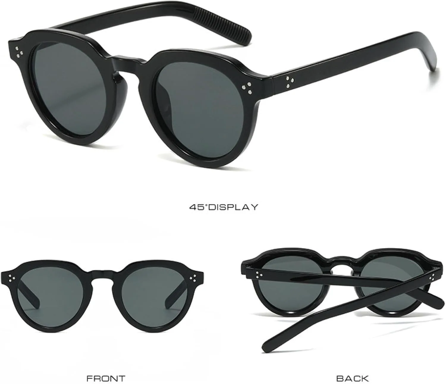 

Женские ретро-солнцезащитные очки оранжевого цвета круглой формы с заклепками, защитой от УФ-излучения UV400, в стиле панк. Модные очки VVTWSSW, Blackleopard-green