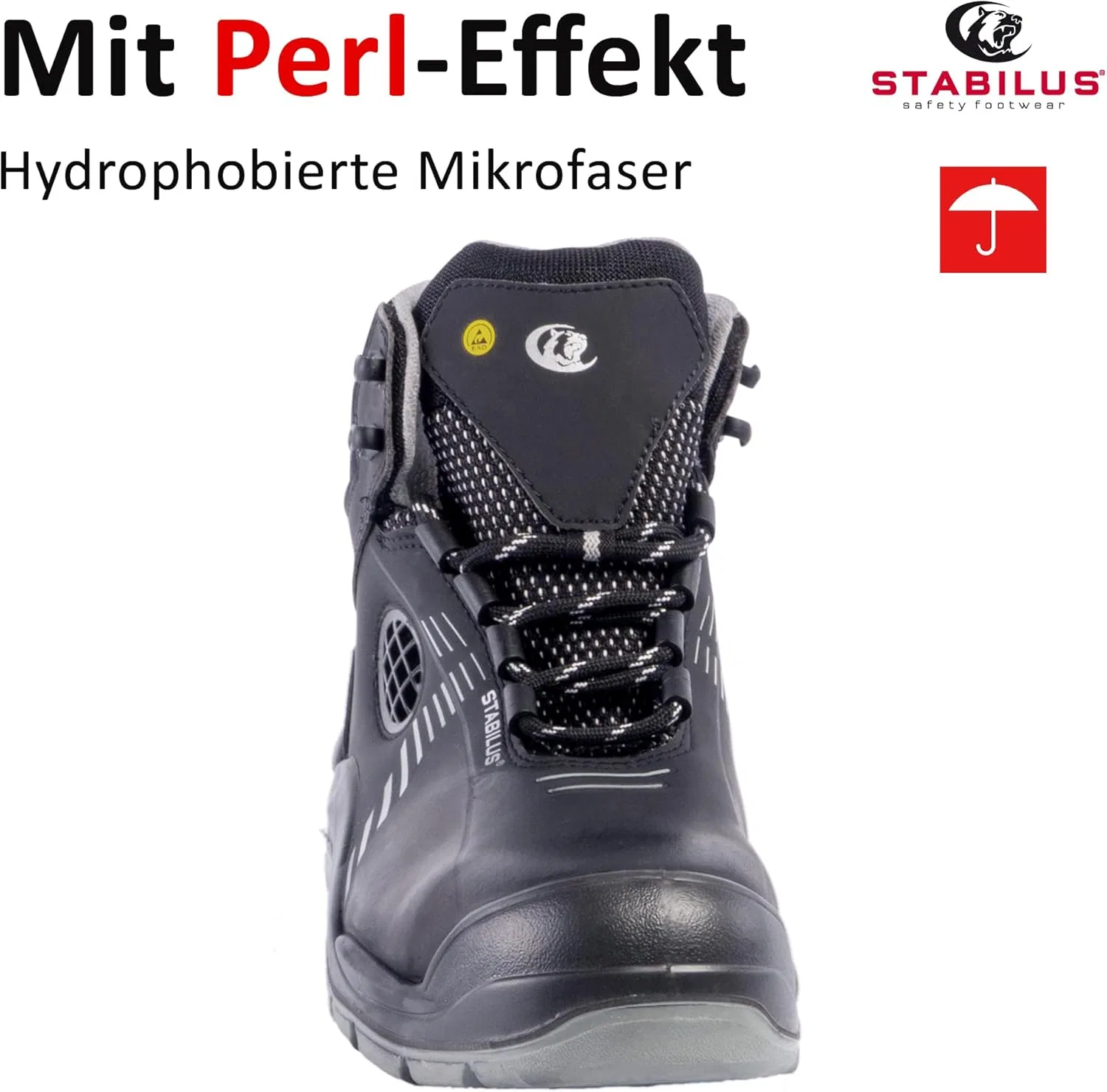 Рабочие защитные ботинки STABILUS Lou Mid S3 для мужчин, легкие, с противоскользящим покрытием, противоударные, сертифицированы по стандарту ESD-DGUV — фото 4