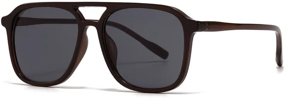 

Ретро-солнцезащитные очки с двойной перемычкой, квадратной формы, женские, модные, с леопардовым принтом, градиентные линзы, мужские, трендовые, UV400 UATXTAU, Tea Black