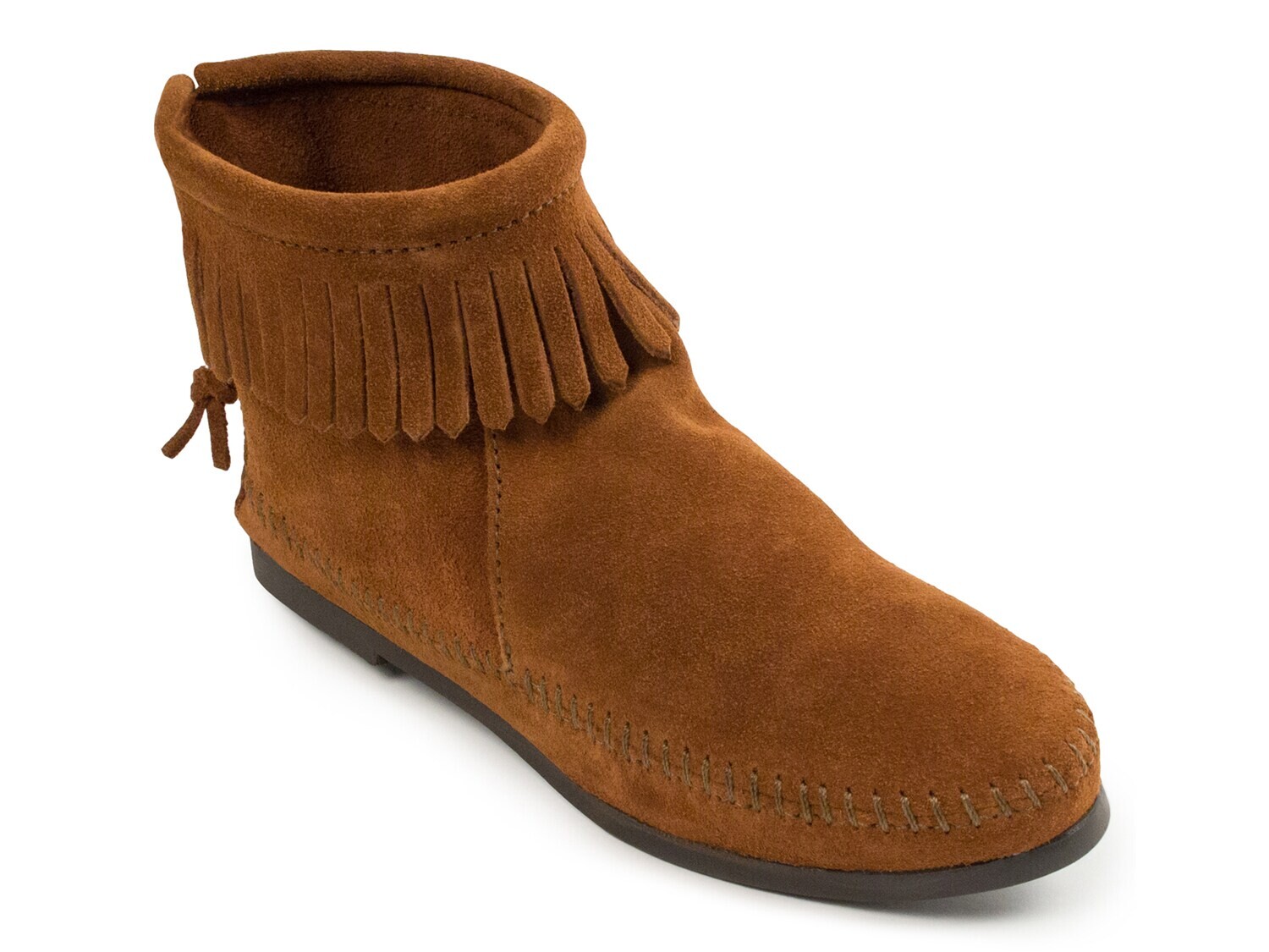 

Ботильоны Minnetonka на твердой подошве с молнией сзади, темно-коричневый