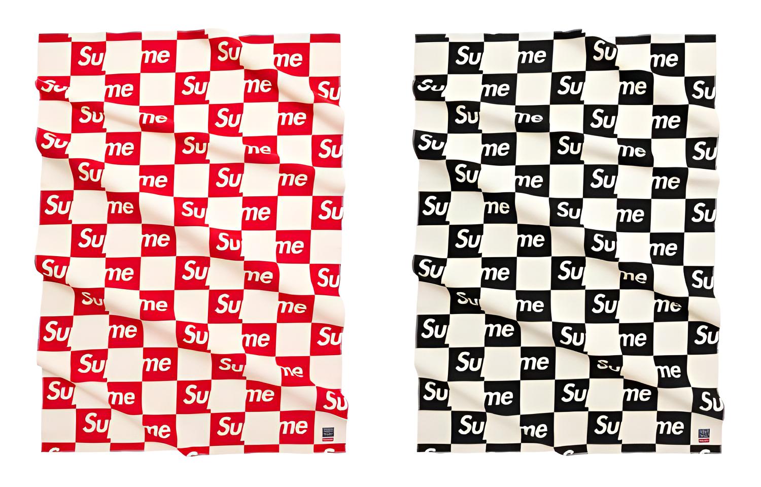 

Вязаный шарф унисекс Supreme, Red White Plaid