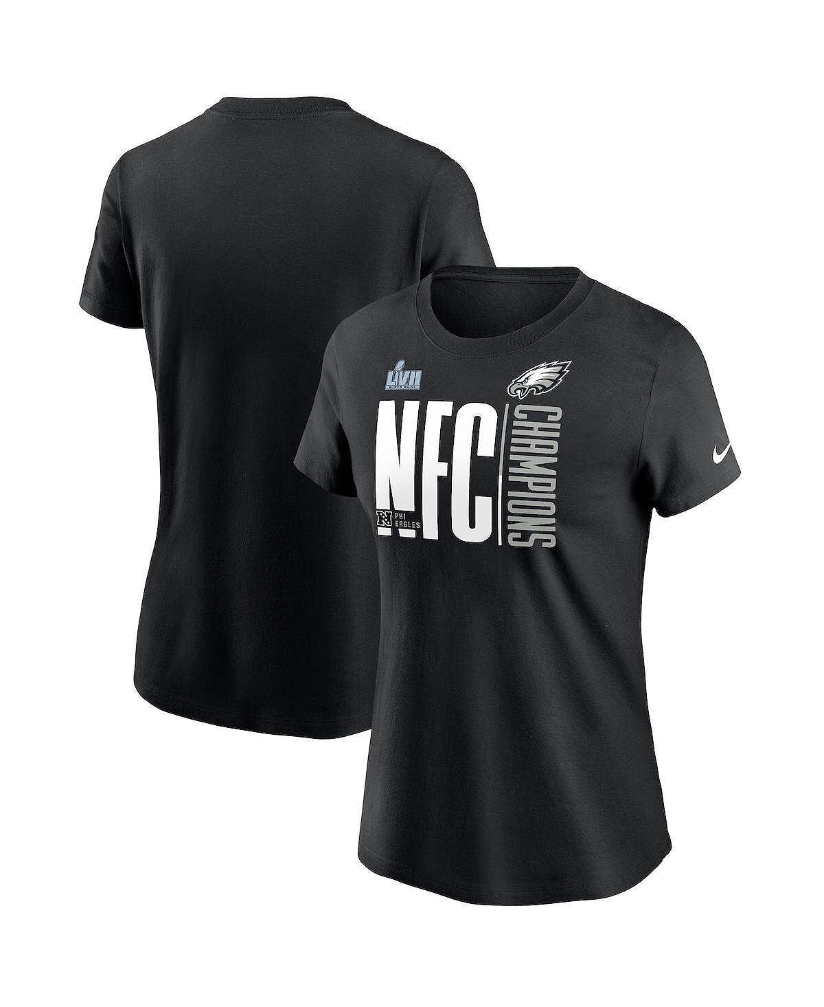 

Черная женская футболка Philadelphia Eagles 2022 NFC Champions Iconic Nike, черный
