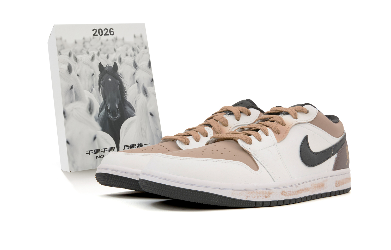 

Jordan Air 1 Abrasion Resistant Low top Vintage Basketball Shoes мужские бежево-коричневые