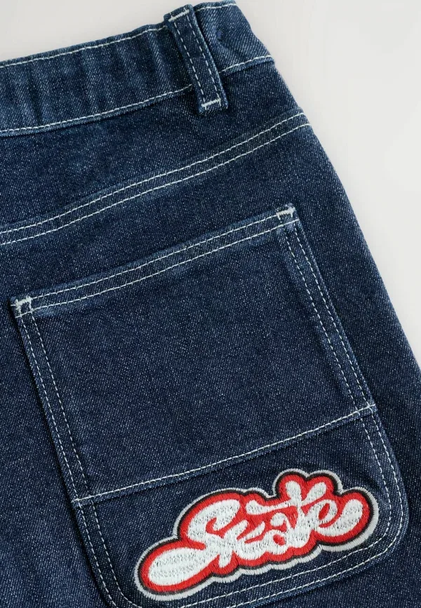 Джинсы Next, Super wide authentic straight leg jeans, цвет деним ринс — фото 4