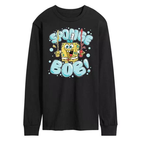 

Мужская футболка с длинным рукавом SpongeBob SquarePants "Bubble" Nickelodeon, черный