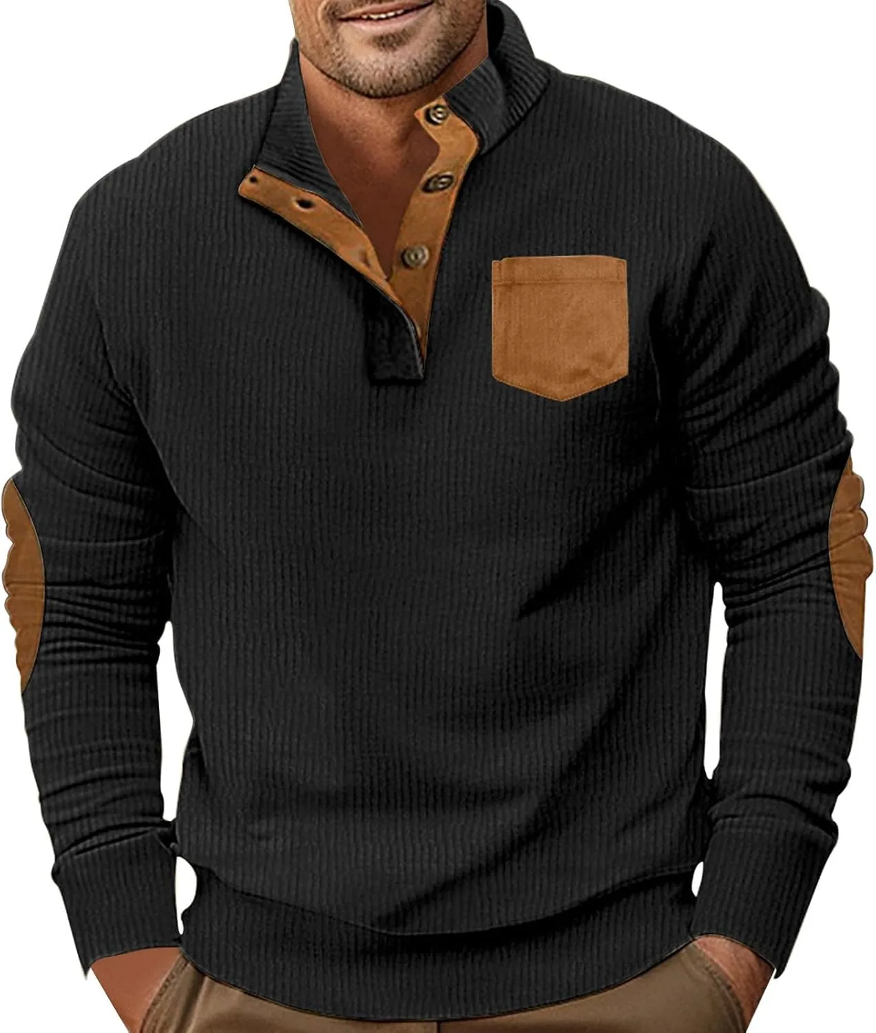 

Мужская толстовка с длинными рукавами и воротником стойкой, Casual, Vintage Aztec Cowboy Western