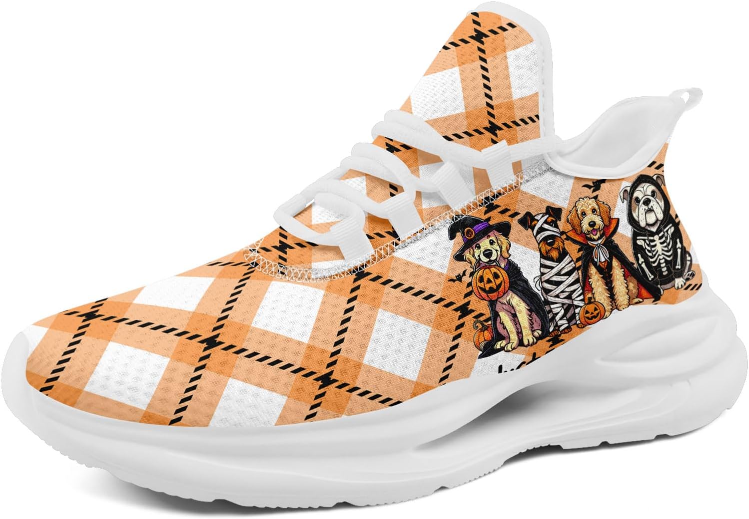 

Кроссовки AWSOLE для мужчин и женщин, фестивальные, с рисунком тыквы, легкие, стильные, спортивные, модные, для прогулок, подарок, белый/серый/бежевый