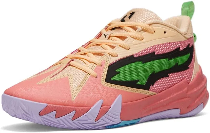 Мужские баскетбольные кроссовки PUMA Scoot Zeros 2K - черные, зеленые — фото 2