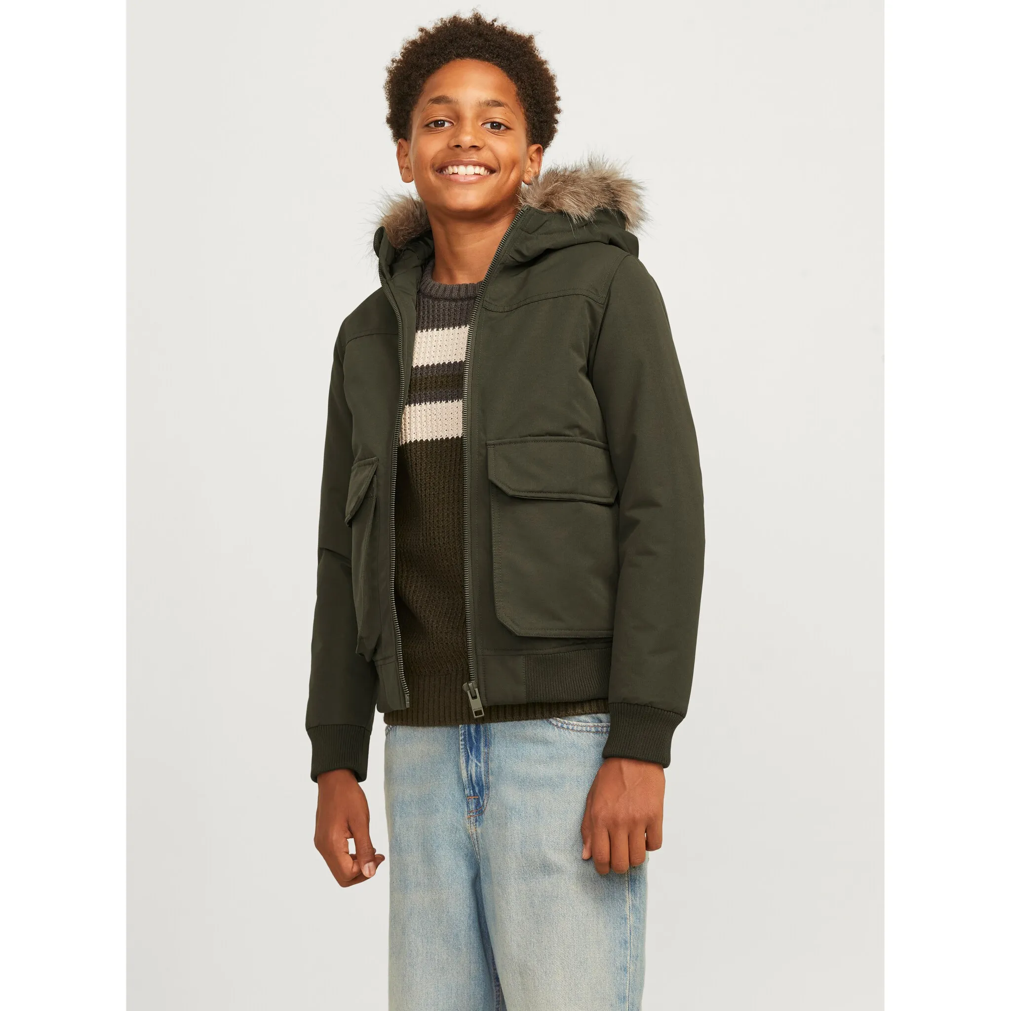 

Детская куртка Jack & Jones для активного отдыха «JJECONSTRUCT DETACHABLE FOR BOMBER JNR», с капюшоном Jack & Jones Junior, цвет rosin