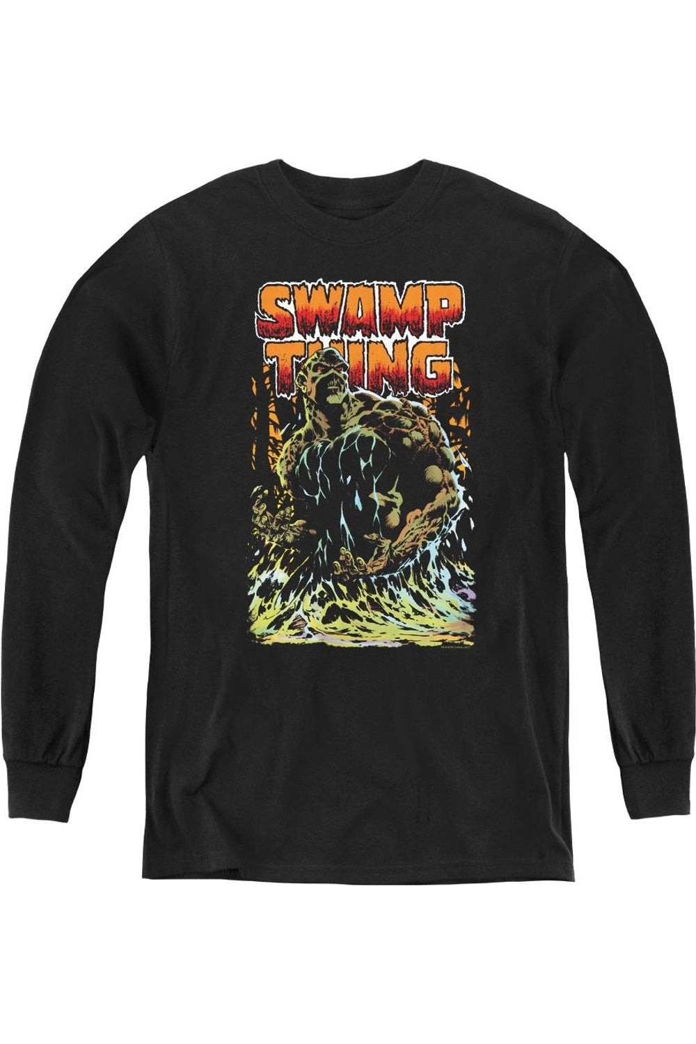 

Футболка с длинным рукавом Swamp Thing из Лиги Справедливости Америки для молодежи Gildan, черный