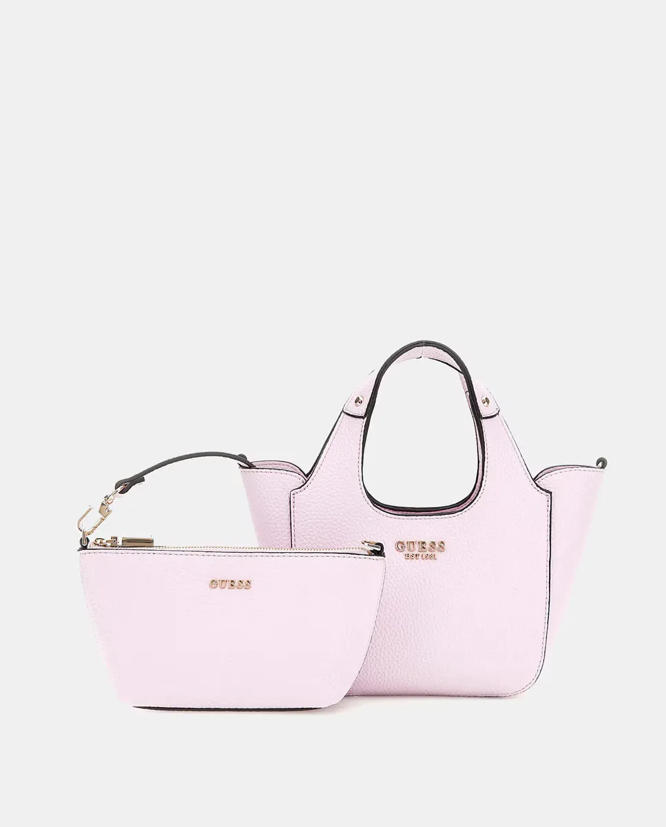 

Маленькая сумка через плечо с магнитной застежкой и карманом Guess, розовый