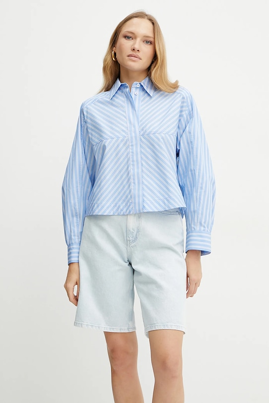 

Хлопковая рубашка Brittney Ivy Oak, синий