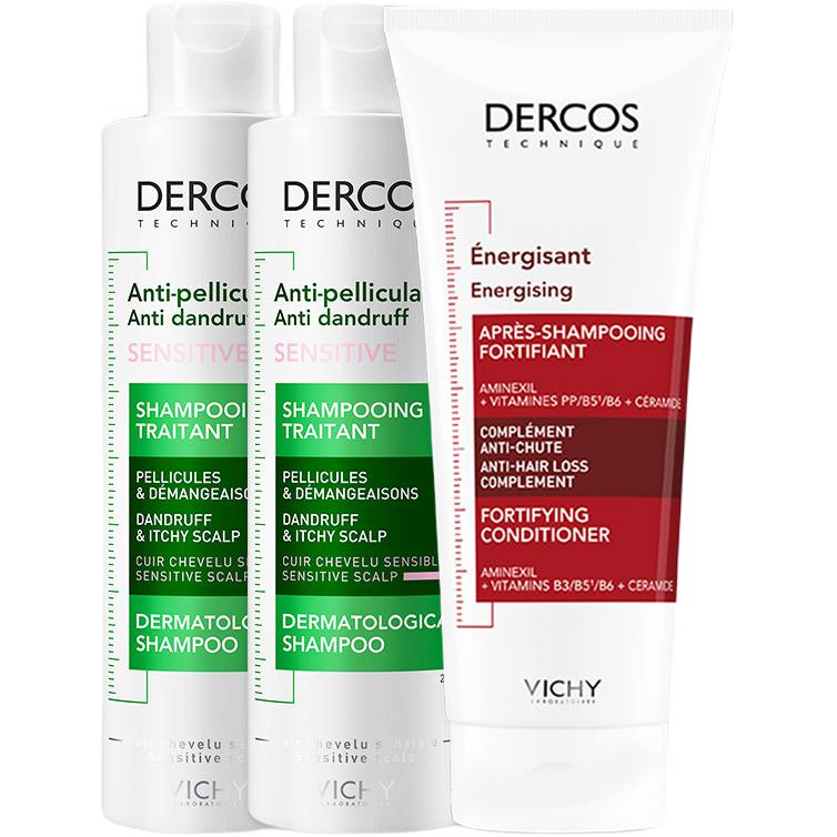 

Набор шампуня и кондиционера unisex Vichy, three-piece set: розовый logo soothing shampoo 200ml*2+красный logo smoothing hair conditioner 200ml