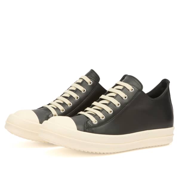 Кожаные низкие кроссовки Rick Owens, черный & milk — фото 2