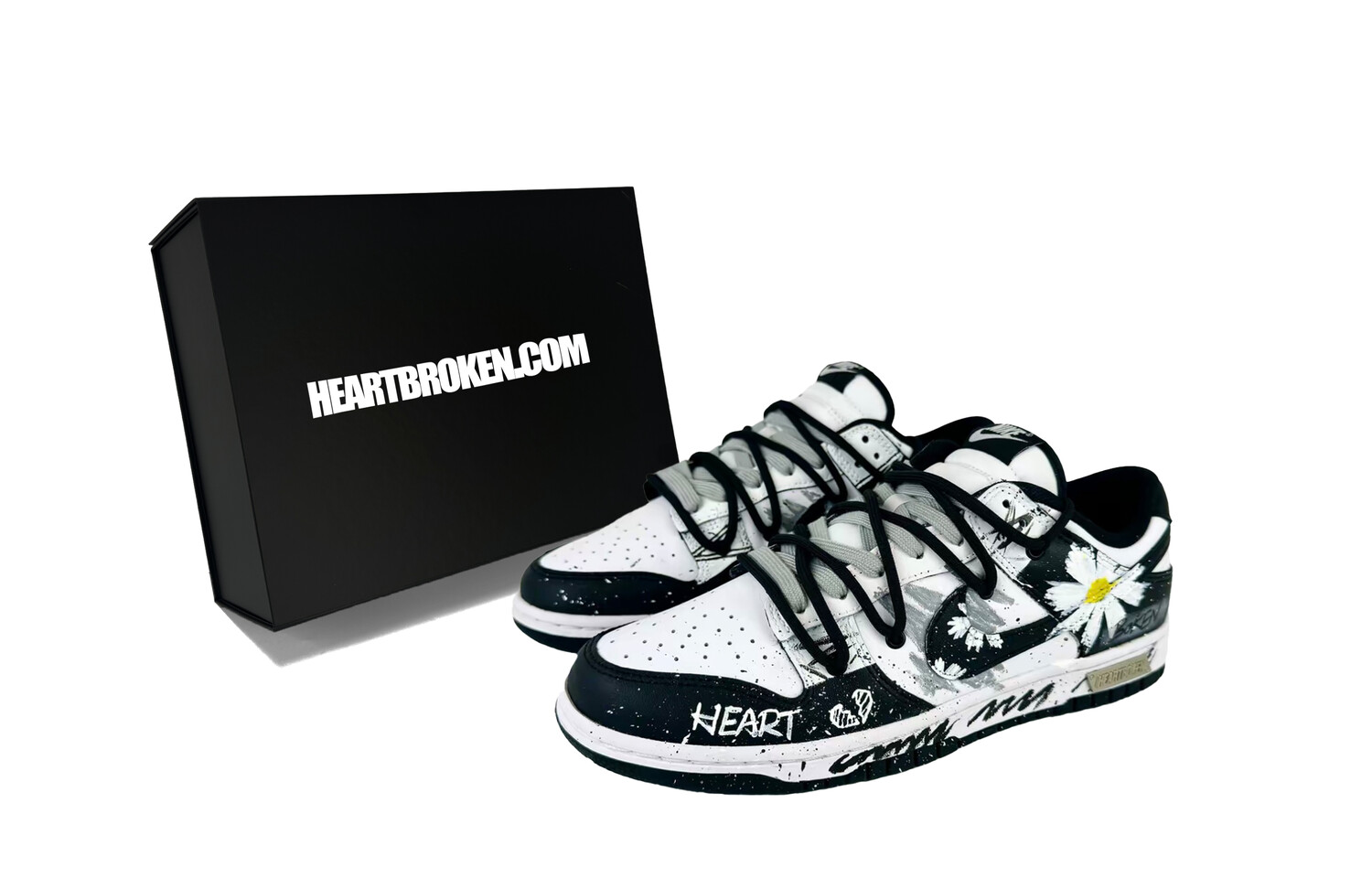 Кроссовки Nike Dunk Skateboarding Shoes Unisex Low-top White, черный/белый