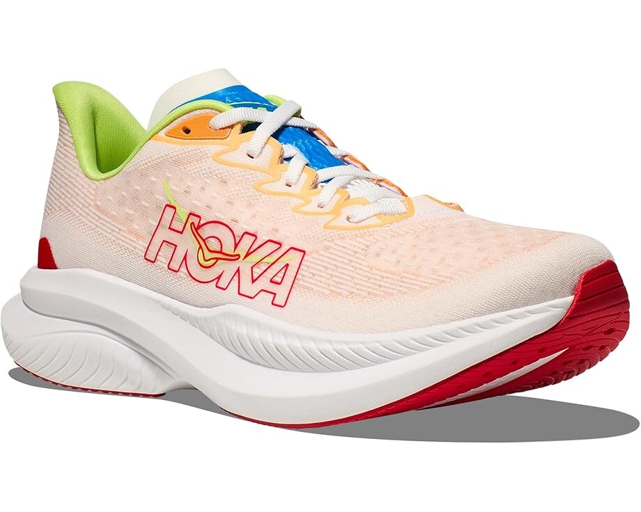 

Кроссовки Hoka Mach 6, цвет White/Solar Flare