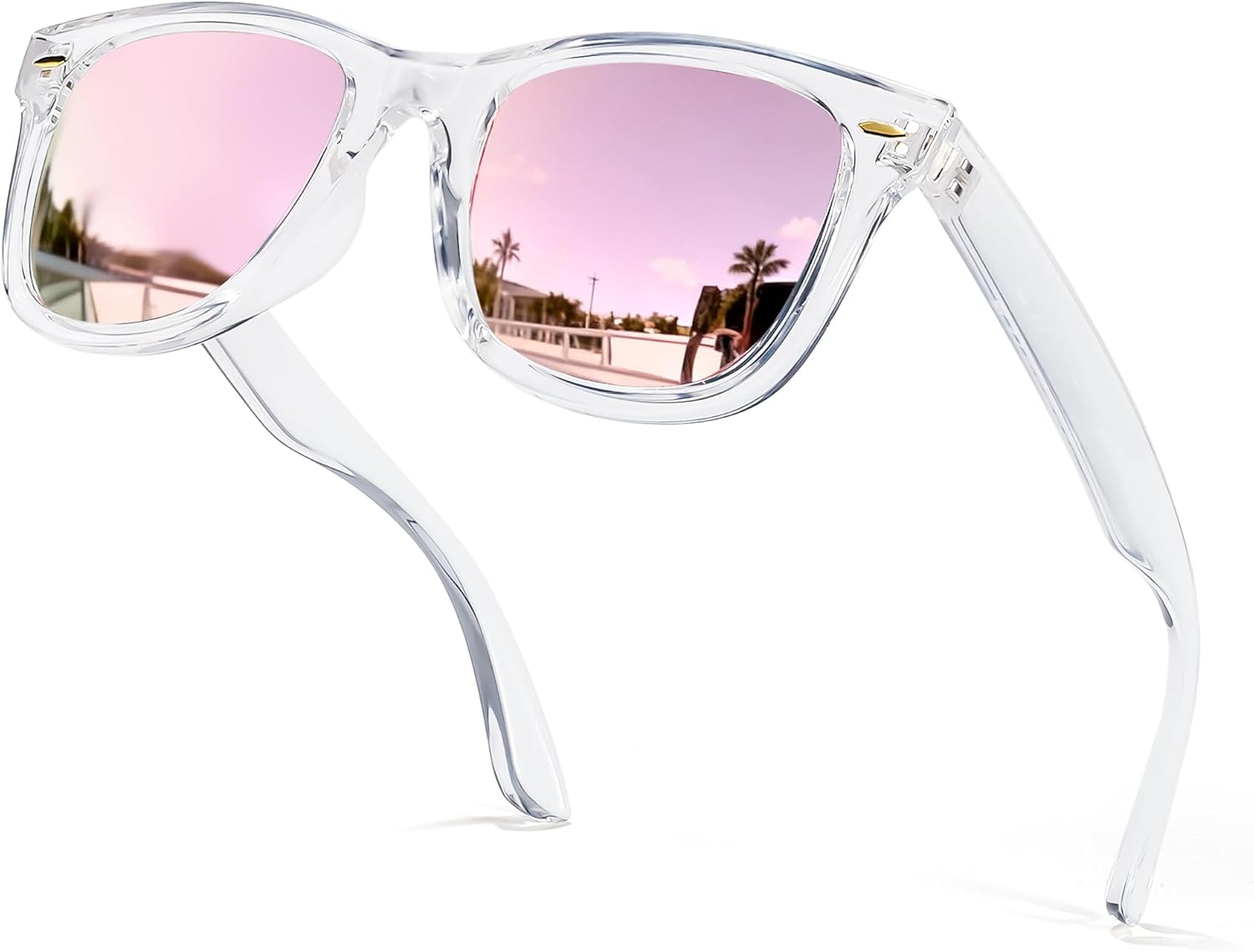 

Классические солнцезащитные очки Myiaur для женщин, поляризованные, для вождения, с защитой от бликов и УФ-излучения, A65 Clear Frame/Rose Gold Mirrored Polarized Lens