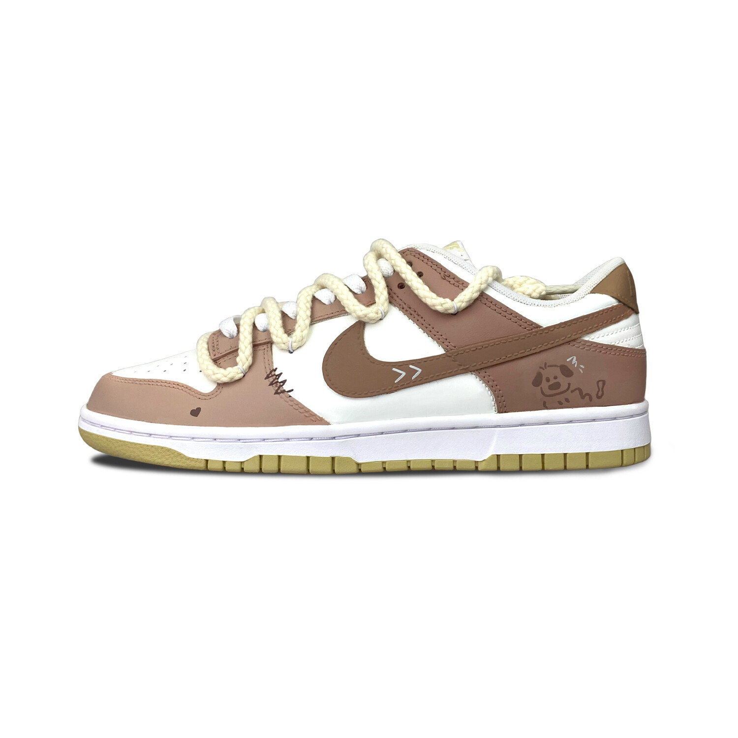 

Кроссовки Nike Dunk Skateboarding Shoes Men Low-top Brown/White, коричневый