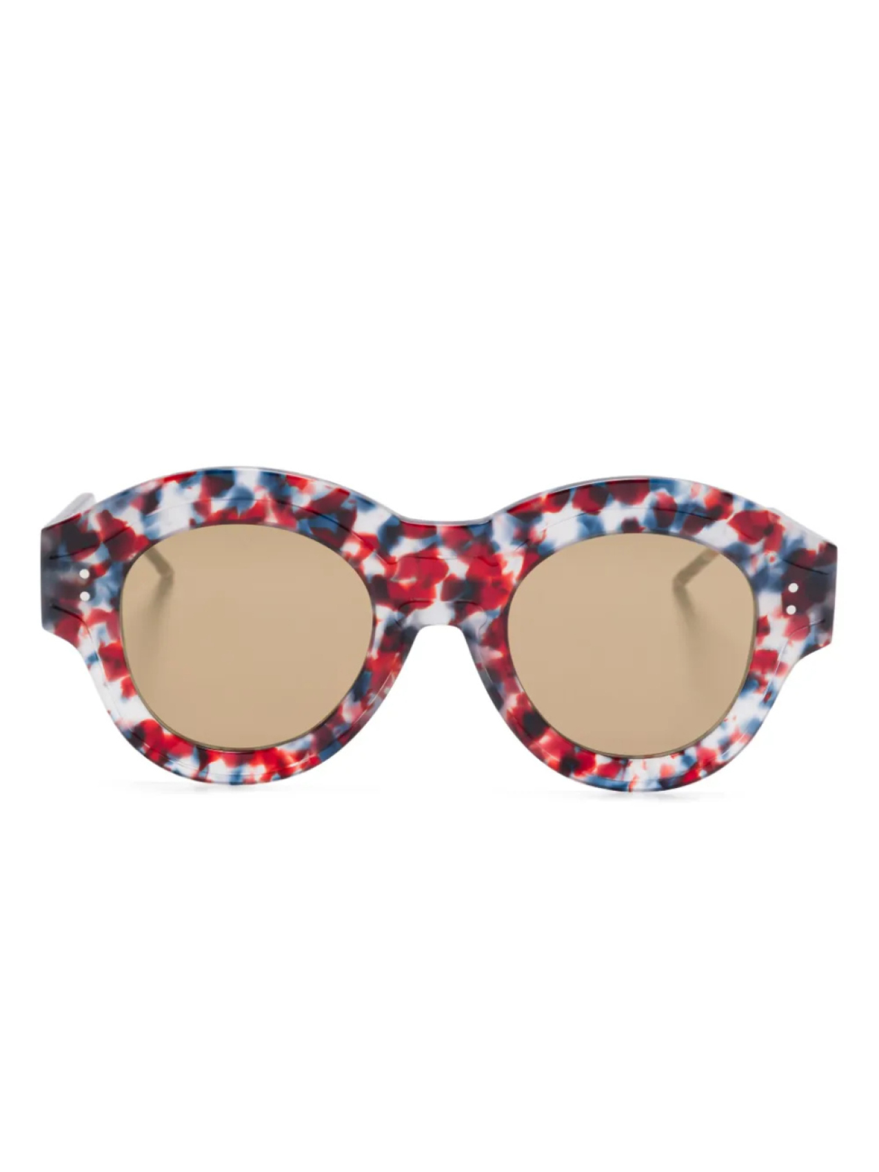 

Thom Browne Eyewear солнцезащитные очки в круглой оправе, красный