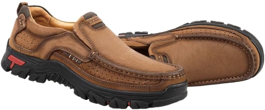 

Мужские кожаные оксфорды, повседневные слипоны, лоферы для ходьбы Waolsu, коричневый