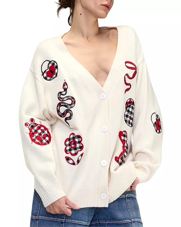 

Игривый кардиган в стиле пэчворк Cynthia Rowley, белый