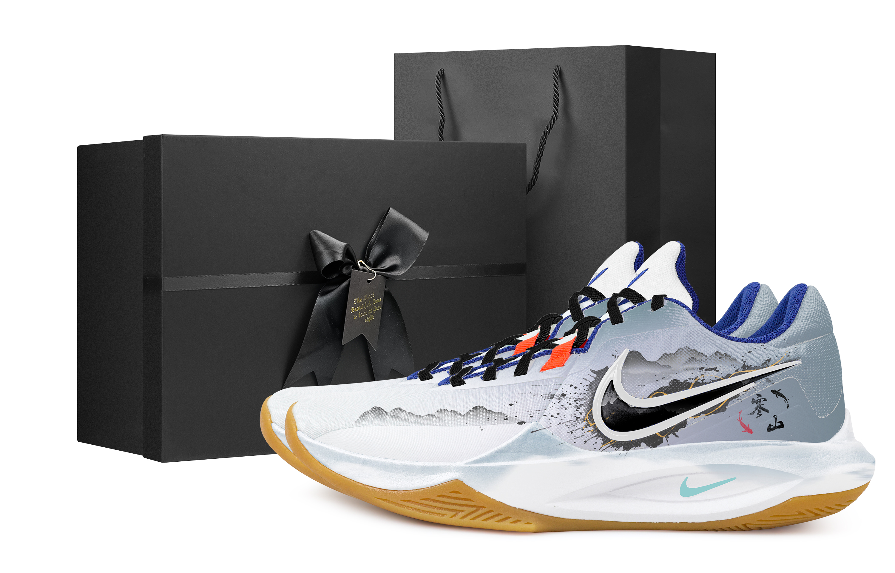 

Nike Баскетбольные кроссовки Precision 6 Cold Mountain Black Box с противоскользящим покрытием, износостойкие, низкие, мужские, синие