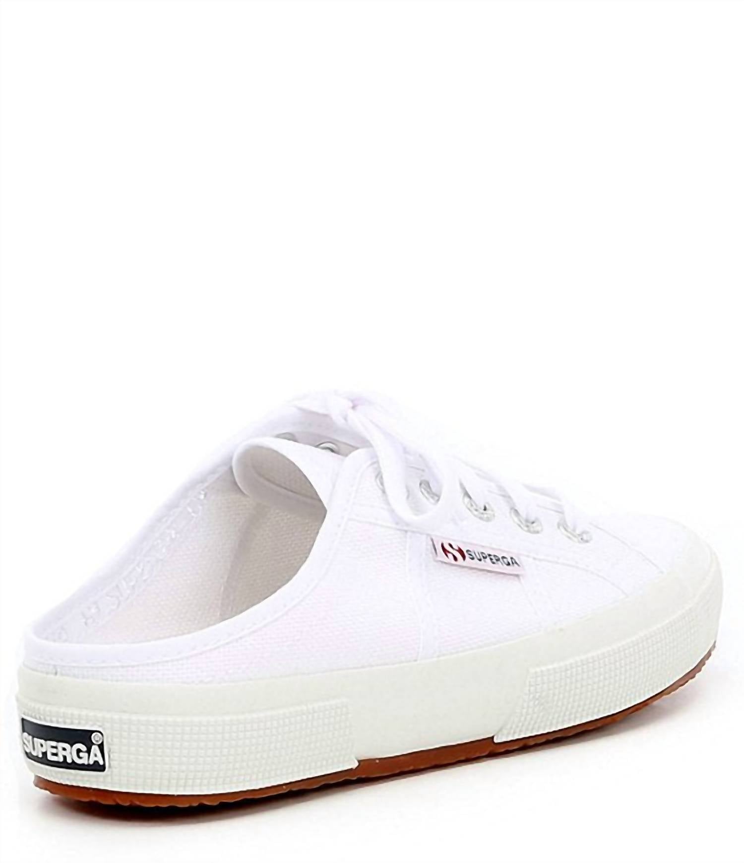 Женские мюли на низком каблуке белые Superga — фото 3