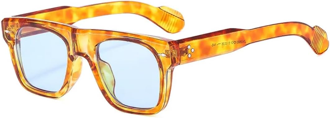 

Солнцезащитные очки с защитой UV400 | Прозрачные линзы Ocean Lens Rivets Punk | для женщин и мужчин, для занятий спортом на открытом воздухе и вождения DSVIGF, Amber Blue