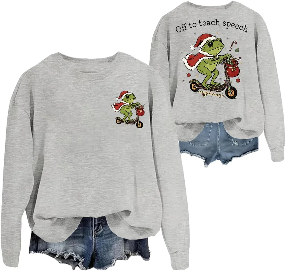 

Толстовка Off To Teach Speech, рождественская толстовка с капюшоном и лягушкой для мужчин и женщин woati