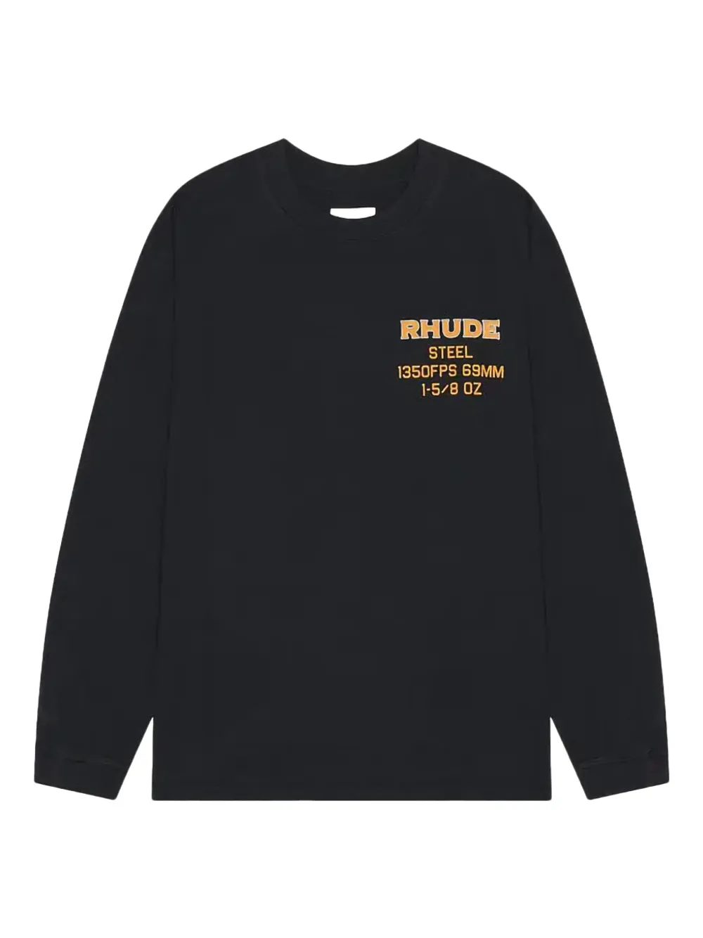 

Футболка с длинным рукавом и текстовым принтом RHUDE, черный