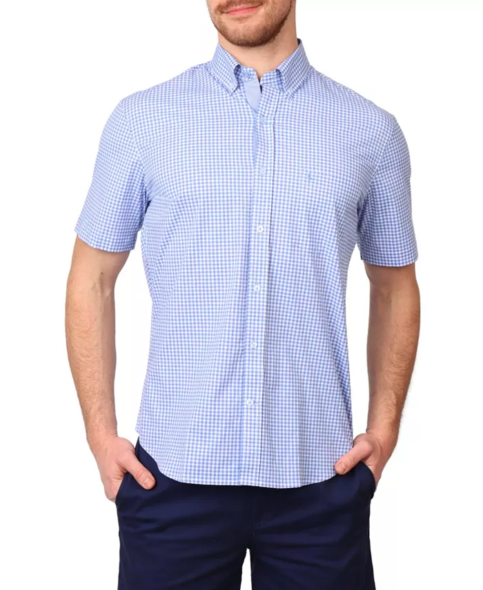 

Мужская рубашка с коротким рукавом Signature Gingham Tailorbyrd, синий