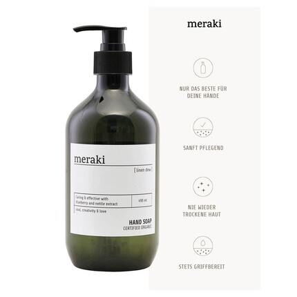 Сертифицированное органическое жидкое мыло для рук Linen Dew для ежедневного ухода за кожей, Meraki — фото 2