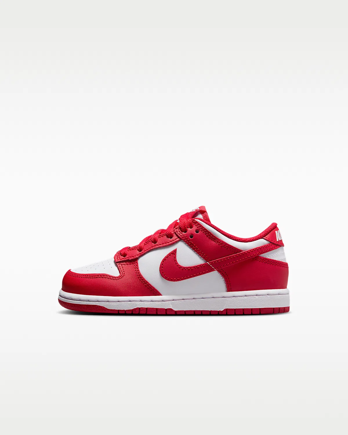 Кроссовки Nike Dunk Low для маленьких детей, White/Red/University Red