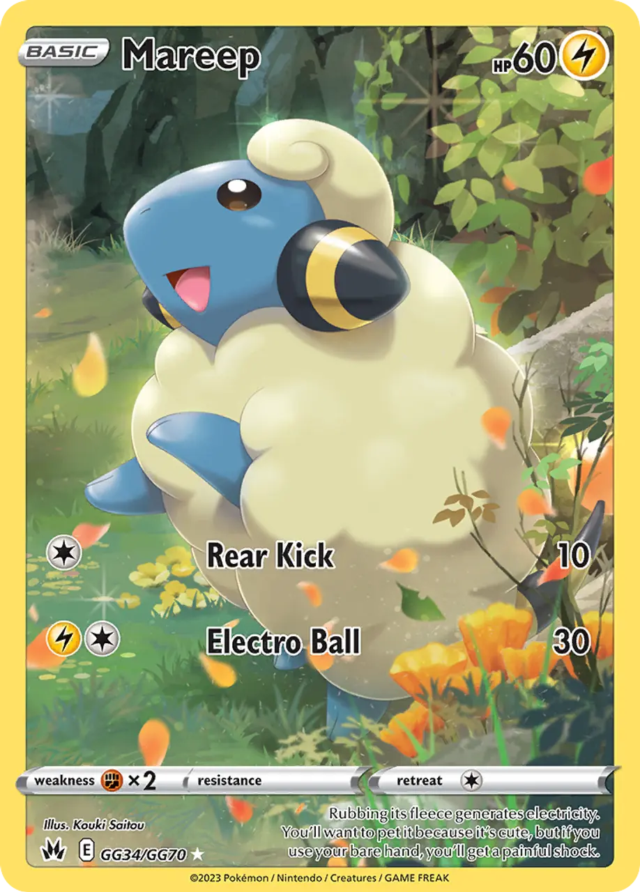 

Карточная игра Mareep GG34/70 - Crown Zenith Galarian Gallery Holofoil