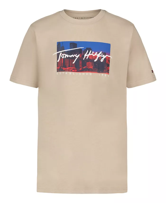 

Футболка с коротким рукавом Big Boys Tommy Skyline Tommy Hilfiger, коричневый/бежевый