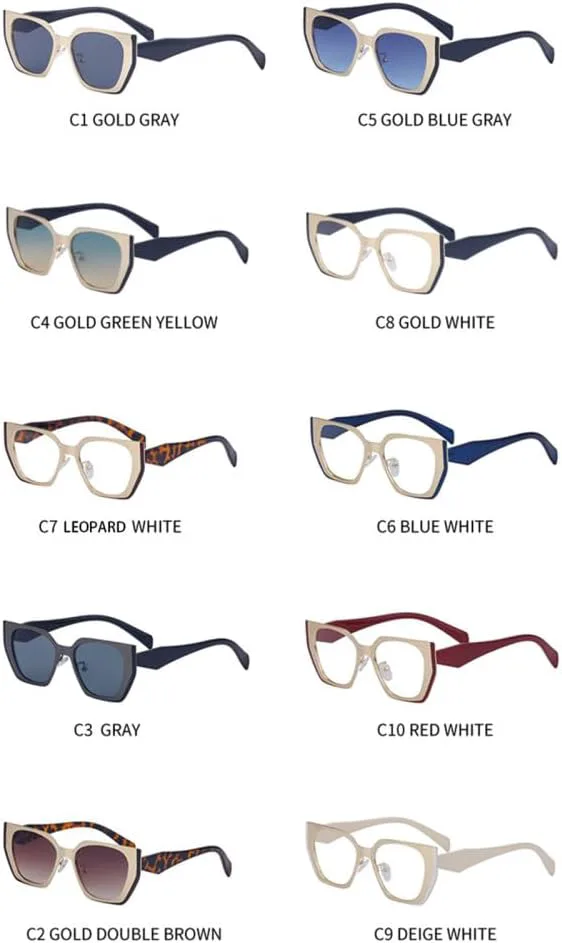 

Солнцезащитные очки «кошачий глаз» из сплава для женщин, солнцезащитные очки-маски для мужчин, градиентные очки, очки с защитой от УФ-излучения UV400 VFDHN, C8