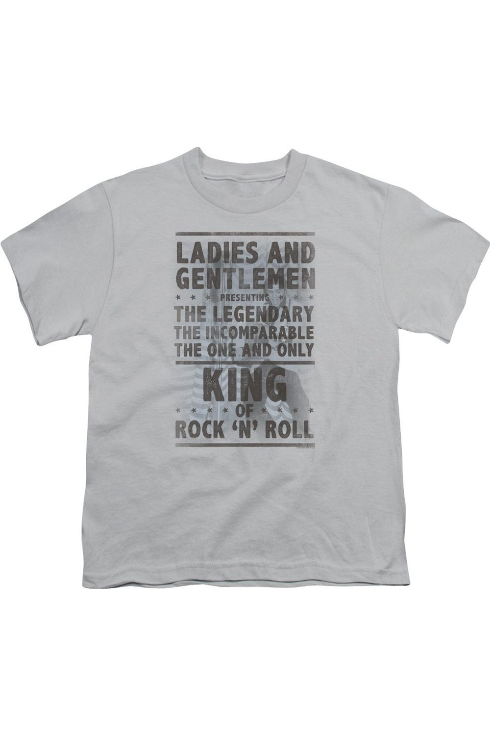 

Футболка с коротким рукавом для подростков Elvis Presley Ladies And Gentlemen Gildan, серебряный