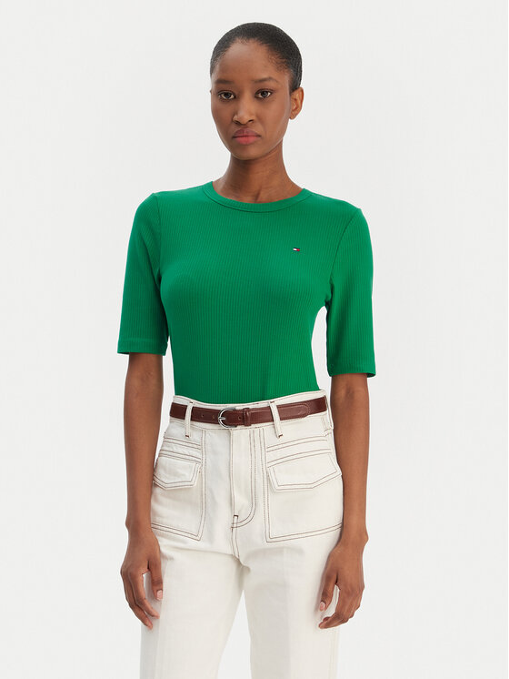 

Футболка slim fit WW0WW47308 Tommy Hilfiger, зеленый