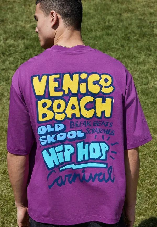Футболка свободного кроя из плотной ткани с графическим принтом Next, Purple Venice Beach — фото 4