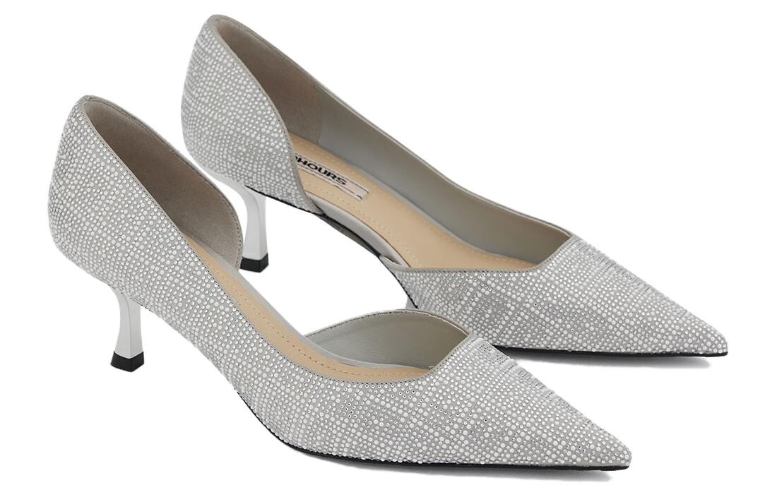 Туфли женские на высоком каблуке серебряный 73Hours, цвет Silver Gray — фото 4