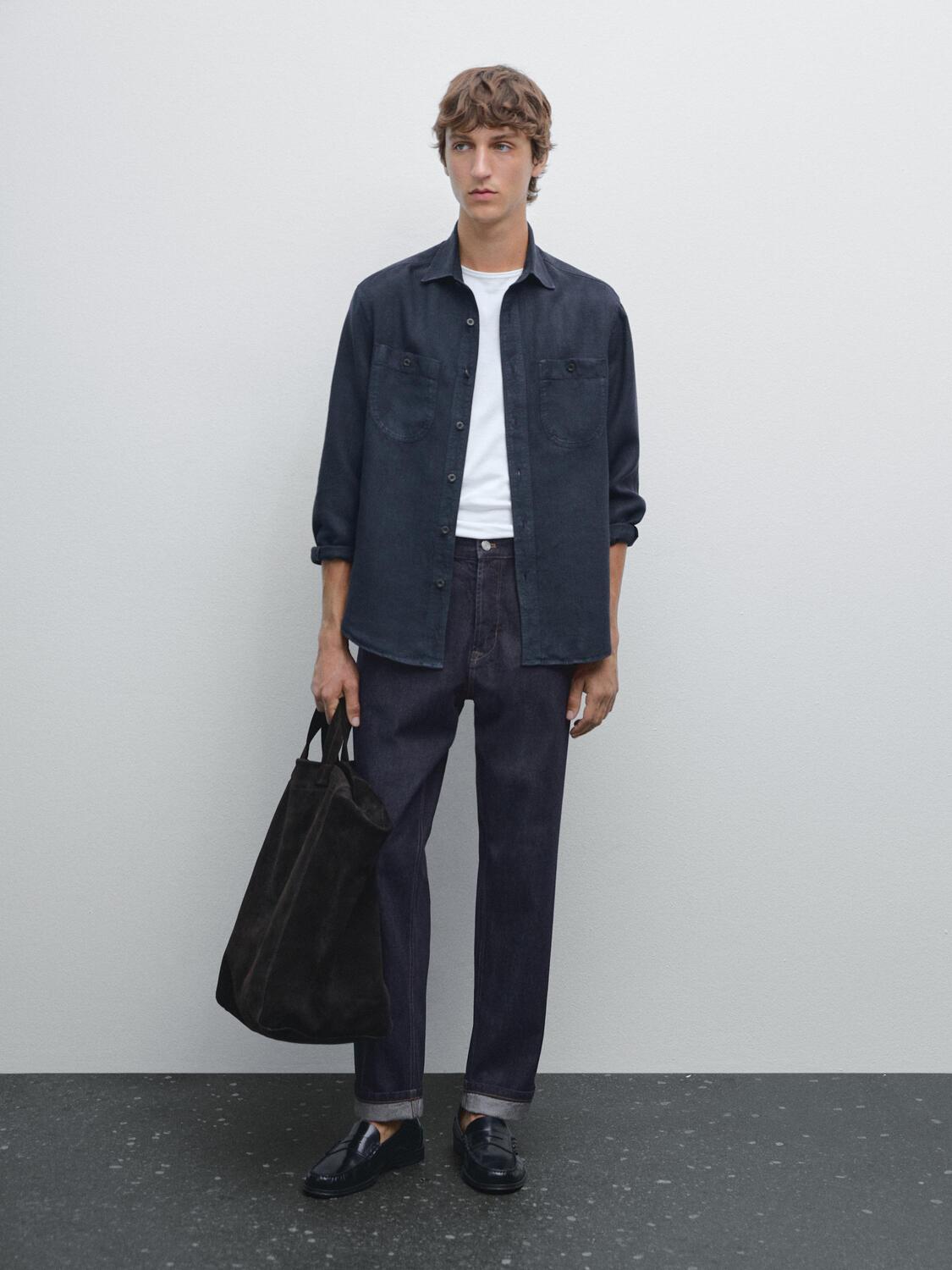 

Джинсы Selvedge Fit Massimo Dutti, темно-синий