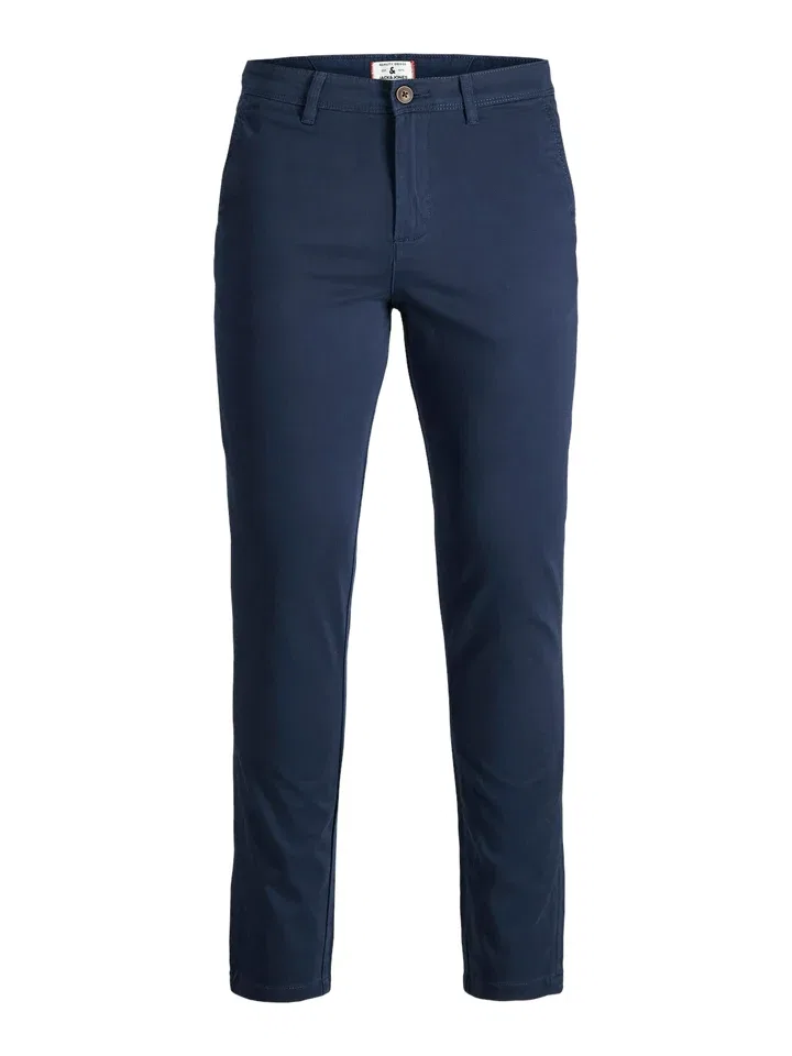 Чино из хлопка с эластаном JACK & JONES Junior, темно-синий