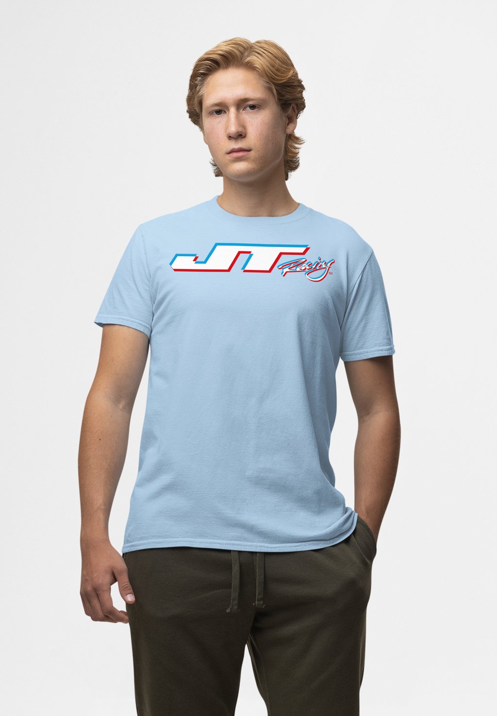 

Футболка с принтом JT RACING 3D LOGO Henry Tiger, светло-голубой
