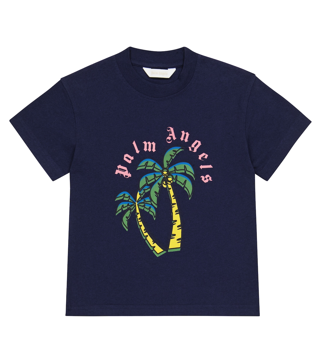 

Футболка из хлопкового джерси с логотипом Palm Angels Kids, Navy Blue Green