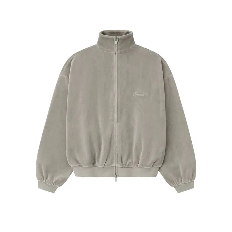 Куртка Fear Of God Essentials Velour Classic Track детская, дымчато-серый
