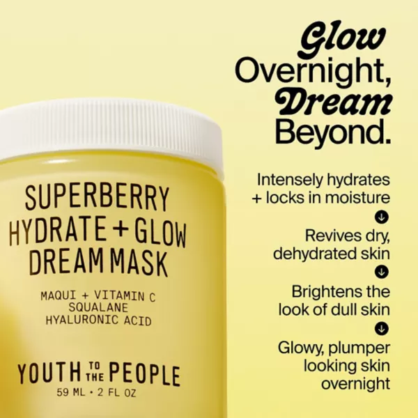 Маска для лица Youth To The People — Superberry hydrat + Glow Dream ночной + с витамином С , объем, 57 мл — фото 3
