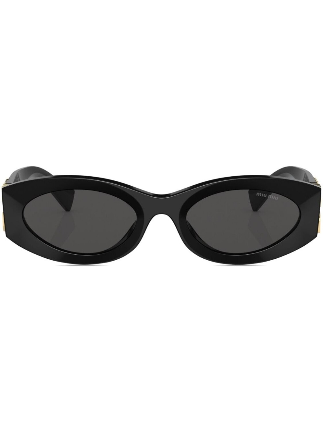 

Miu Miu Eyewear солнцезащитные очки Miu Glimpse в овальной оправе, черный