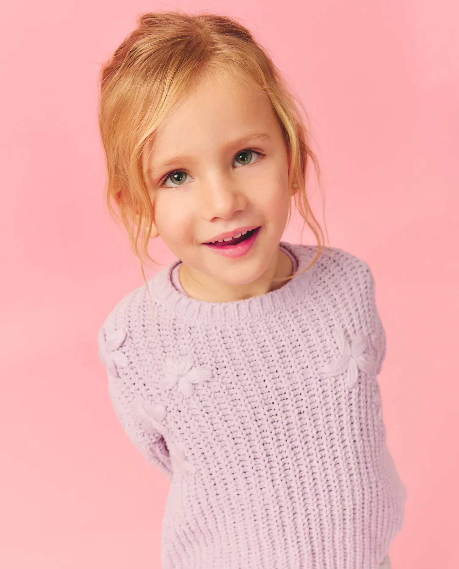 Вельветовый свитер с вышивкой звезд в тон для девочки Kids El Corte Inglés, 282 Malva — фото 2